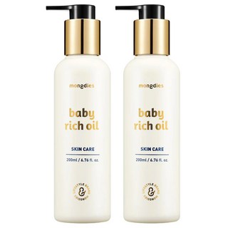 mongdies 葵花籽保濕寶寶按摩油, 6個月以上, 200ml, 2瓶