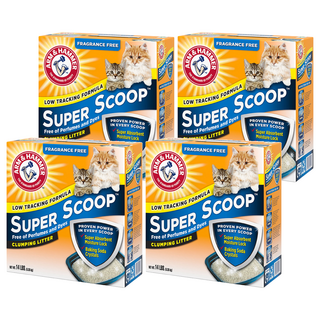 ARM&HAMMER 超凝結貓砂 無香味 99%低粉塵 超強凝結力 易於清潔, 6.35kg, 4盒