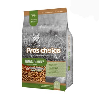 福壽實業 Pro's choice 博士巧思 膳纖化毛貓 保健配方飼料, 化毛貓, 1.5kg, 1袋
