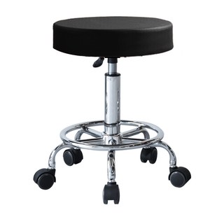 加大款軟墊滾輪旋轉工作椅 009B, 黑色