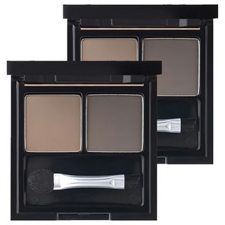 TONYMOLY Easy Touch 雙色眉粉 附眉刷, 2號 灰棕色, 2個