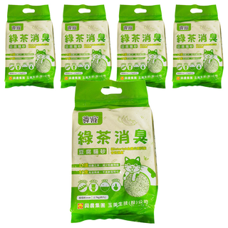 尊寵 消臭豆腐砂, 綠茶, 2.7kg, 5包
