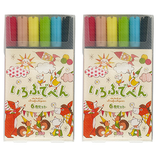 KOKUYO 水性彩繪毛筆 書寫流暢 筆尖設計, 6色, 2盒