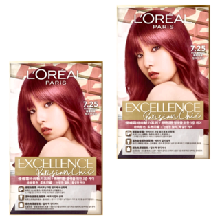 L'OREAL PARiS 巴黎萊雅 台灣公司貨 優媚霜時尚魅力系列 染髮霜, 7.25 煙燻粉棕, 2盒