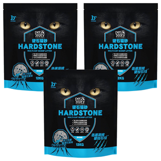 pet story 寵物物語 HARD STONE 硬石貓砂, 原味無香, 12kg, 3袋