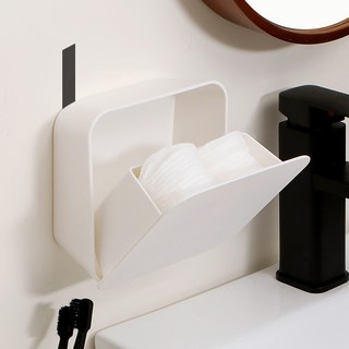 이우아여사 클린업 부착식 면봉 화장솜 케이스, 화이트, 3개