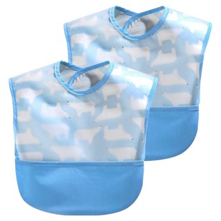 JoyNa 千趣會 EVA防水圍兜, 藍北極熊, 2件, 1組