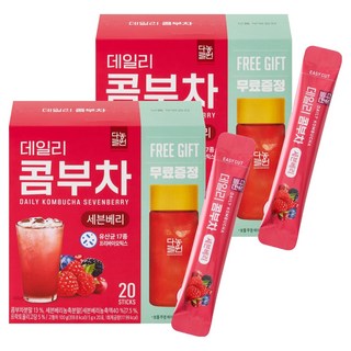Danongwon 每日康普茶隨身包 綜合莓果味+專用隨行杯, 5g, 20條, 2組