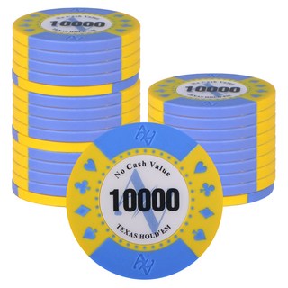 AAHM AA logo 德州撲克籌碼 10000, 藍色, 25個