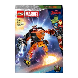 LEGO 樂高 76243 火箭機甲, 火箭浣熊，星際異攻隊明星, 裝甲駕駛艙，多活動關節，附有武器配件包, 1盒