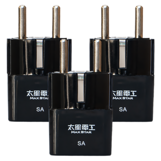 太星電工 旅行用插頭 SA 適用於德國、法國、韓國、印尼等國家, 黑色, 3個, 6.4cm