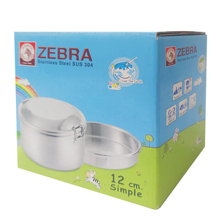 ZEBRA THAILAND 斑馬牌 圓型雙層便當 8S12/12CM SUS 304不鏽鋼, 1個