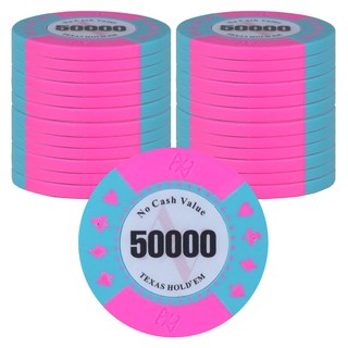 AAHM AA logo 德州撲克籌碼 50000, 粉紅色, 25個