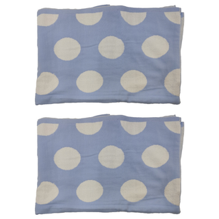 星紅織品 點點刺繡小瓢蟲浴巾, 藍色, 2條