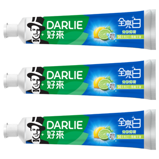DARLIE 好來 全亮白青檸薄荷牙膏, 14天亮白牙齒, 微晶隔離, SWA因子, 140g, 3條