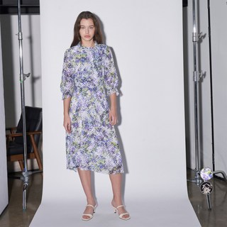 Olivia Lauren 女款合身與喇叭印花連身裙 VOBOA5M3311, 淺綠色