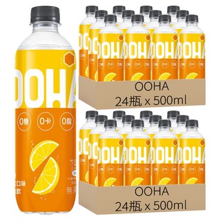 OOHA 氣泡飲 檸檬蜂蜜口味, 500ml, 48瓶