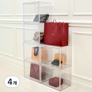 Winprice 展示櫃包包收納盒, 4個, 透明