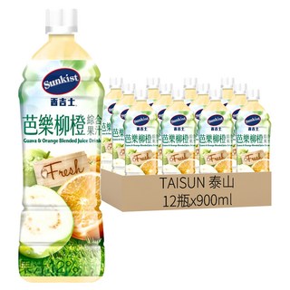 TAISUN 泰山 芭樂柳橙綜合果汁飲料 PET900, 900ml, 12瓶