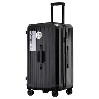 KOLKO A0172-7 大容量胖胖防撞行李箱, 輕音五滾輪, 防刮耐摔, 亮面黑, 26吋