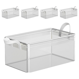 PVC透明手提可折疊衣物收納箱 大款 50 x 30 x 27cm, 透明色, 5個
