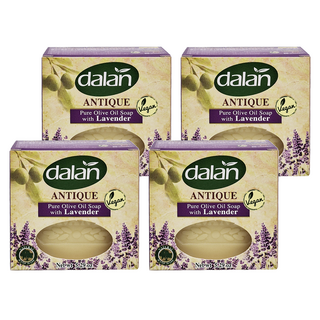 dalan 達欖 薰衣草橄欖油傳統手工皂 100%橄欖油 100%天然 72%頂級橄欖油 12%薰衣草精油 素食主義者可用, 150g, 4個