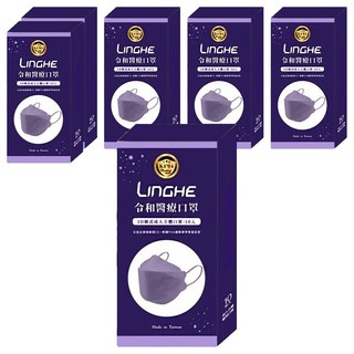 令和 3D韓式立體醫療口罩 成人款, 藤花紫, 10片, 6盒