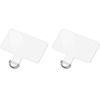 Nowpil D環型手機掛繩片 鑰匙圈 吊牌 固定片, 2個, 簡潔透明