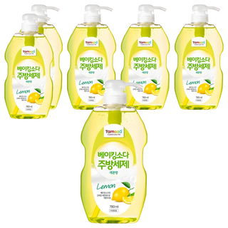 Tamsaa 小蘇打蔬果碗盤洗潔精 檸檬香, 780ml, 6瓶