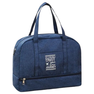 德利生活 乾濕分離手提大容量健身旅行包 大號藏青色, 1入