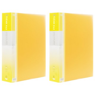 ECO Chungwoon PP材質透明文件夾 A4尺寸 100口袋, 黃色, 2本