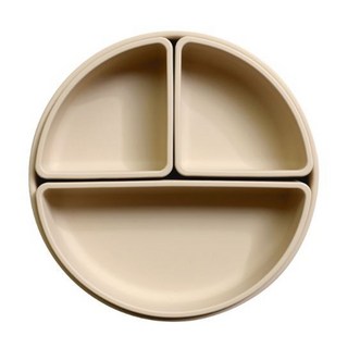 PUKU 藍色企鵝 午茶自由派矽膠吸盤餐盤, 鉑金矽膠材質 耐熱220°C, 杏桃, 1個