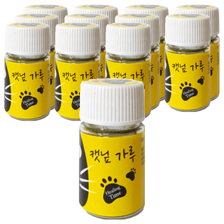 힐링타임 고양이 가루 간식, 캣닢, 6g, 12개