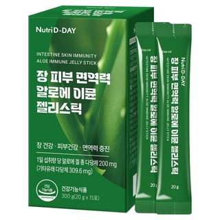 뉴트리디데이 장 피부 면역력 알로에 이뮨 젤리스틱 15p, 300g, 1개