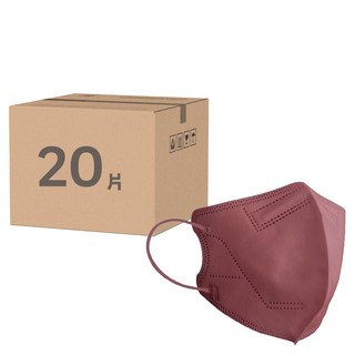 3d成人立體醫療口罩 L, 野莓紅, 10片, 2盒