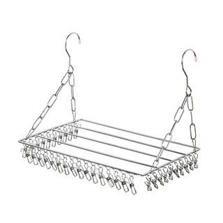 304不鏽鋼多功能窗台曬衣架 36夾, 不鏽鋼 銀色, 1組