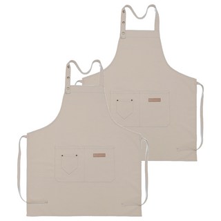卡特屋日系工作圍裙加厚帆布無皮革防潑水款, 卡其色, 2件