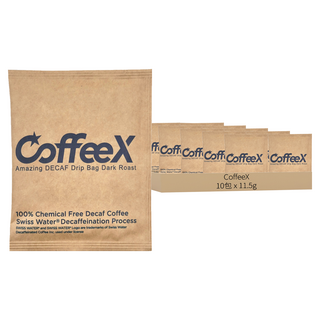 CoffeeX 手沖濾掛式 99.9% 無咖啡因咖啡 (深焙) 瑞士水DECAF處理豆 台灣製造, 11.5g, 10包, 1盒