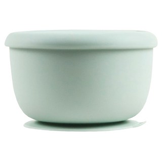 SiliPot 鉑金矽膠吸盤碗, 底部吸盤設計, 附有上蓋, 可微波加熱, 薄荷綠, 1個