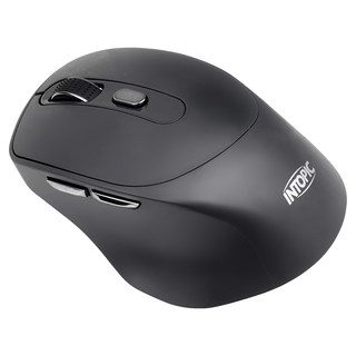 INTOPIC 廣鼎 2.4GHz充電靜音無線滑鼠, 三段DPI切換, 人體工學設計, MSW-C160, 竹炭黑
