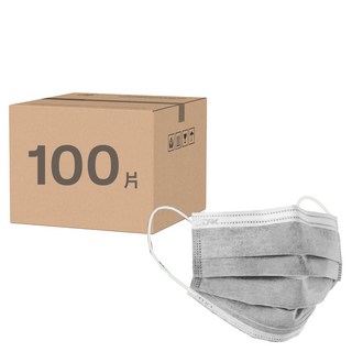 DRX 達特世 成人活性碳醫用平面口罩, 灰色, 50片, 2組