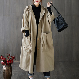 I'M MONG 女款 Navarro 連帽大口袋亮點寬鬆野戰外套