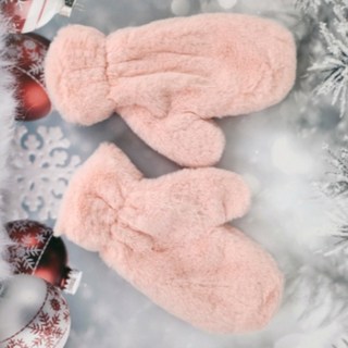라솔리아 여성용 보들보들 퍼 벙어리장갑