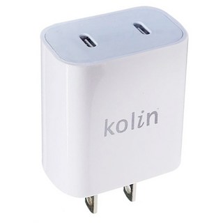 Kolin 歌林 PD高速充電器 雙孔Type C, 白色, 1個