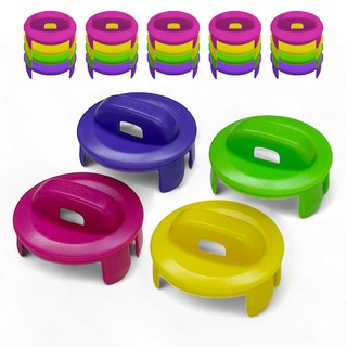 SooPii 鮮豔色彩接地插座延長線安全蓋 4款 x 5入組, 粉紅色, 黃色, 綠色, 紫色, 1套