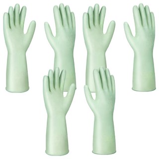 SHIMOYAMA 乳膠清潔手套 小貨, M, 綠色, 3雙