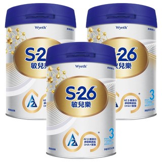 Wyeth 惠氏 S-26 敏兒樂幼兒成長配方奶粉 新升級 3號 1~3歲, 800g, 3罐