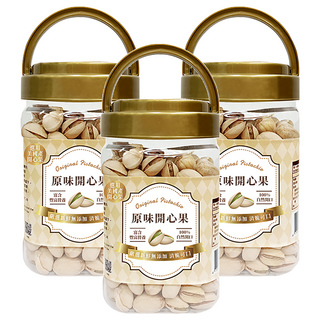 臻御行 原味開心果 美國進口 無調味 自然開口, 320g, 3罐
