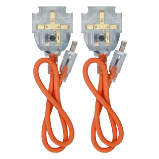 FONG HUA 崶華 C型動力線 附過載 2孔, 2尺, 紅色 + 灰色, 2個