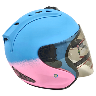 R3A6 全罩式安全帽 含護目鏡 L 天藍粉